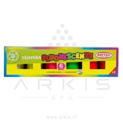 Témpera Artel Fluorescente + Luminiscente 6 Colores