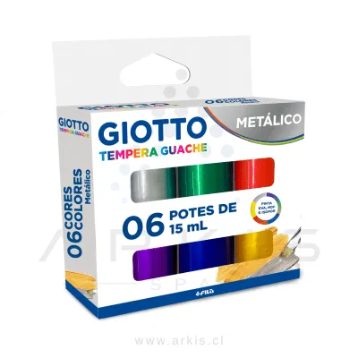 Témpera Giotto Metálico 15 ml 6 Unidades