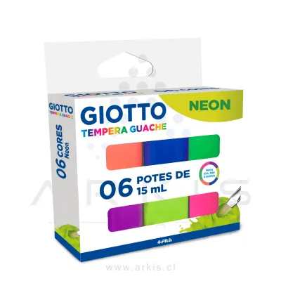 Témpera Giotto Neón 15 ml 6 Unidades