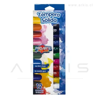 Témpera Sólida Proarte Color 12 Unidades