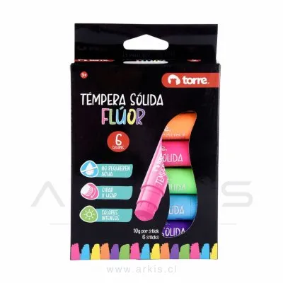 Témpera Sólida Torre Flúor 6 Unidades