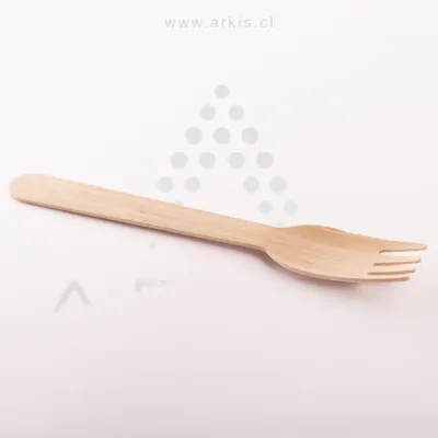 Tenedor Bio Ely Madera 16 cm Paquete de 100 Unidades