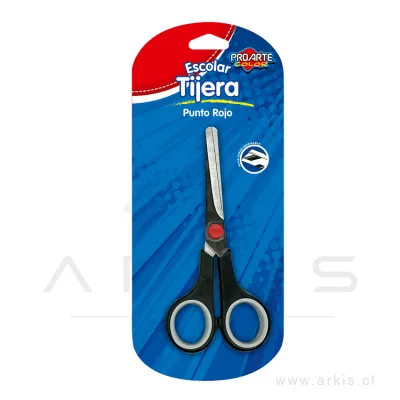 Tijera Plástica Proarte Punto Rojo Blister 6.0"