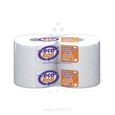 Toalla de Papel Ecoroll Económica 2 Rollos 190 m Hoja Simple