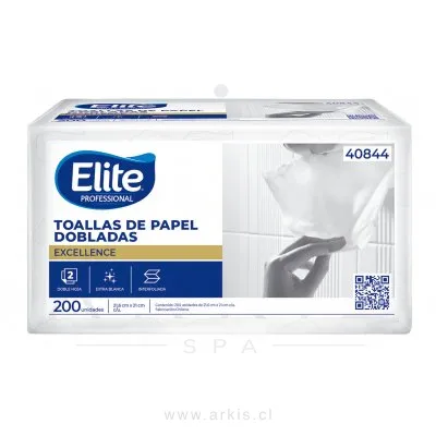 Toalla de Papel Elite Interfoliada Clinic 200 Unidades Doble Hoja