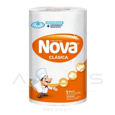 Toalla de Papel Nova Hoja Doble 12 M 1 Rollo Doble Hoja