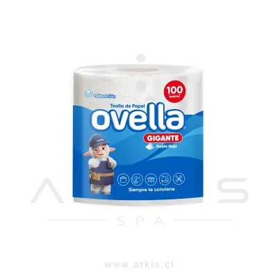Toalla de Papel Ovella 1 Rollo 100 m Doble Hoja