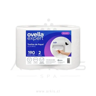 Toalla de Papel Ovella 2 Rollos 190 m Hoja Simple