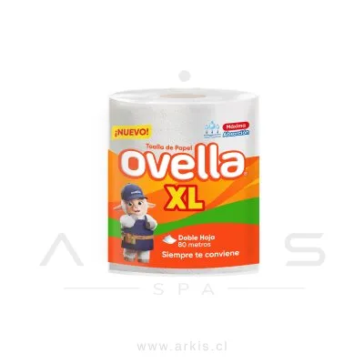 Toalla de Papel Ovella XL 1 Rollo 80 m Doble Hoja