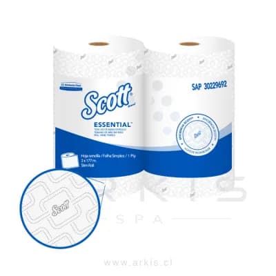 Toalla de Papel Scott Jumbo 2 Rollos 177 m Hoja Simple