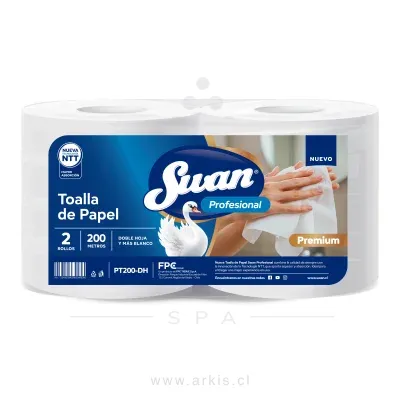 Toalla de Papel Swan Profesional Premium 2 Rollos 200 m Doble Hoja