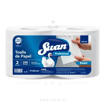 Toalla de Papel Swan Profesional Smart 2 Rollos 250 m Hoja Simple