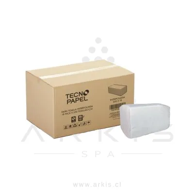 Toalla de Papel Tecnoroll Interfoliada Hoja Simple 18 Paquetes de 250 Unidades