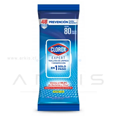 Toallas Desinfectantes Clorox Expert 80 Unidades