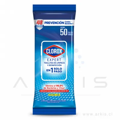 Toallas Desinfectantes Clorox Expert Flowpack 50 Unidades