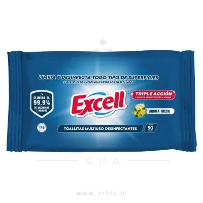 Toallas Desinfectantes Excell Aroma Fresh 50 Unidades