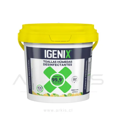Toallas Desinfectantes Igenix Frescura Cítrica Balde 400 Unidades
