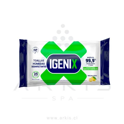 Toallas Desinfectantes Igenix Frescura Cítrica de 35 Unidades