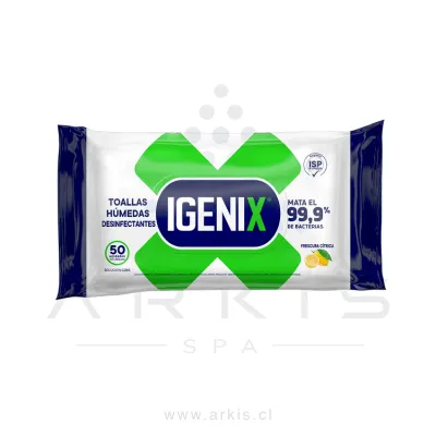Toallas Desinfectantes Igenix Frescura Cítrica Paquete de 50 Unidades