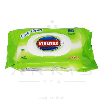 Toallas Desinfectantes Virutex Easy Clean Aroma Limón 90 Unidades
