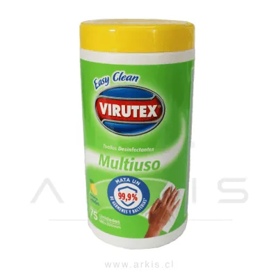 Toallas Desinfectantes Virutex Easy Clean Tubo de 75 Unidades