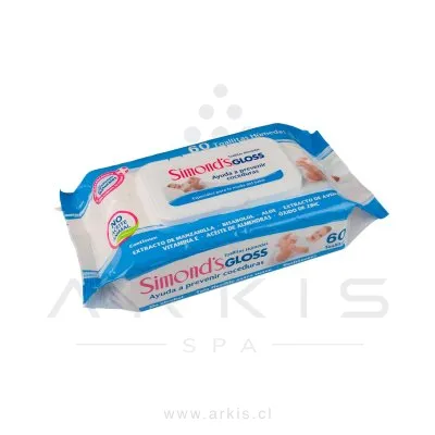 Toallas Húmedas Simond's Planas Gloss con Tapa 60 unidades