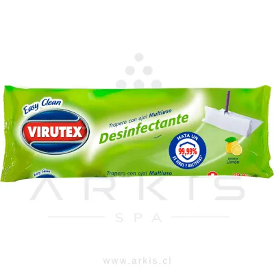Trapero Húmedo Virutex Desinfectante Limón 40x60 cm Paquete de 10 Unidades