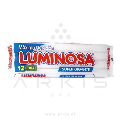 Vela Luminosa Arela Super gigante Blanquicino Paquete de 4 Unidades