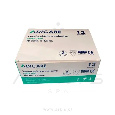 Venda Elástica Cohesiva Adicare 10 cm x 4.5 m 12 Unidades