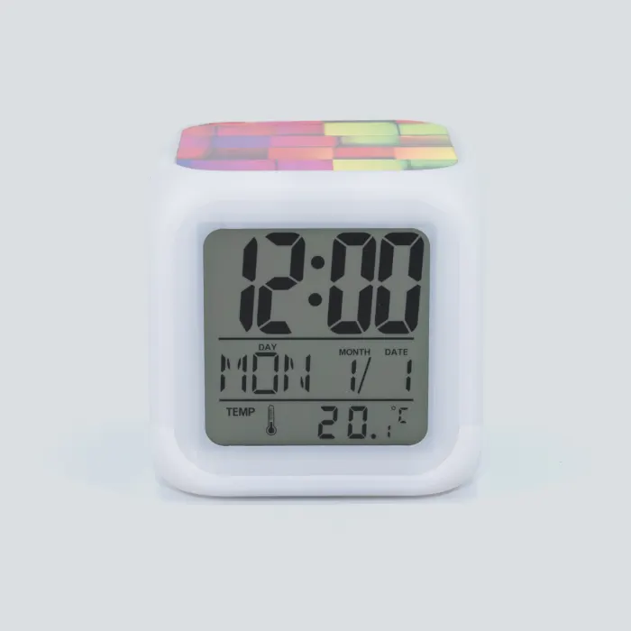 Reloj Despertador Digital Cambia Color Sublimable