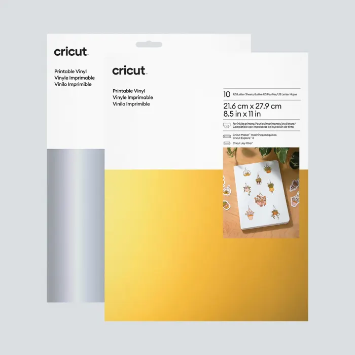 Resma Vinilo Imprimible Cricut 22x28cm 10u