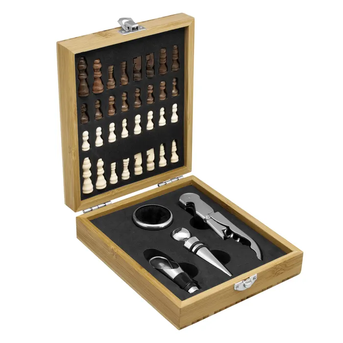 Set de vino con juego de ajedrez «CHESSY»