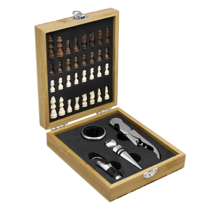 Set de vino con juego de ajedrez «CHESSY»