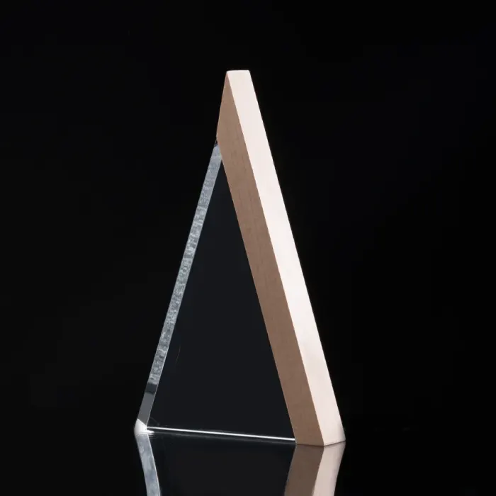 Trofeo Galvano de Madera y Cristal «Triangle»