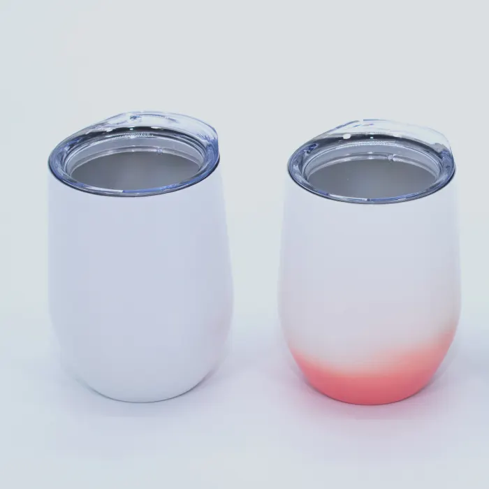 Vaso Térmico De Acero Para Sublimación con Tapa Transparente 12 Oz.