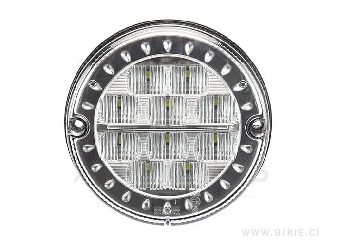 Foco LED trasero 125 mm retroceso transparente Braslux
