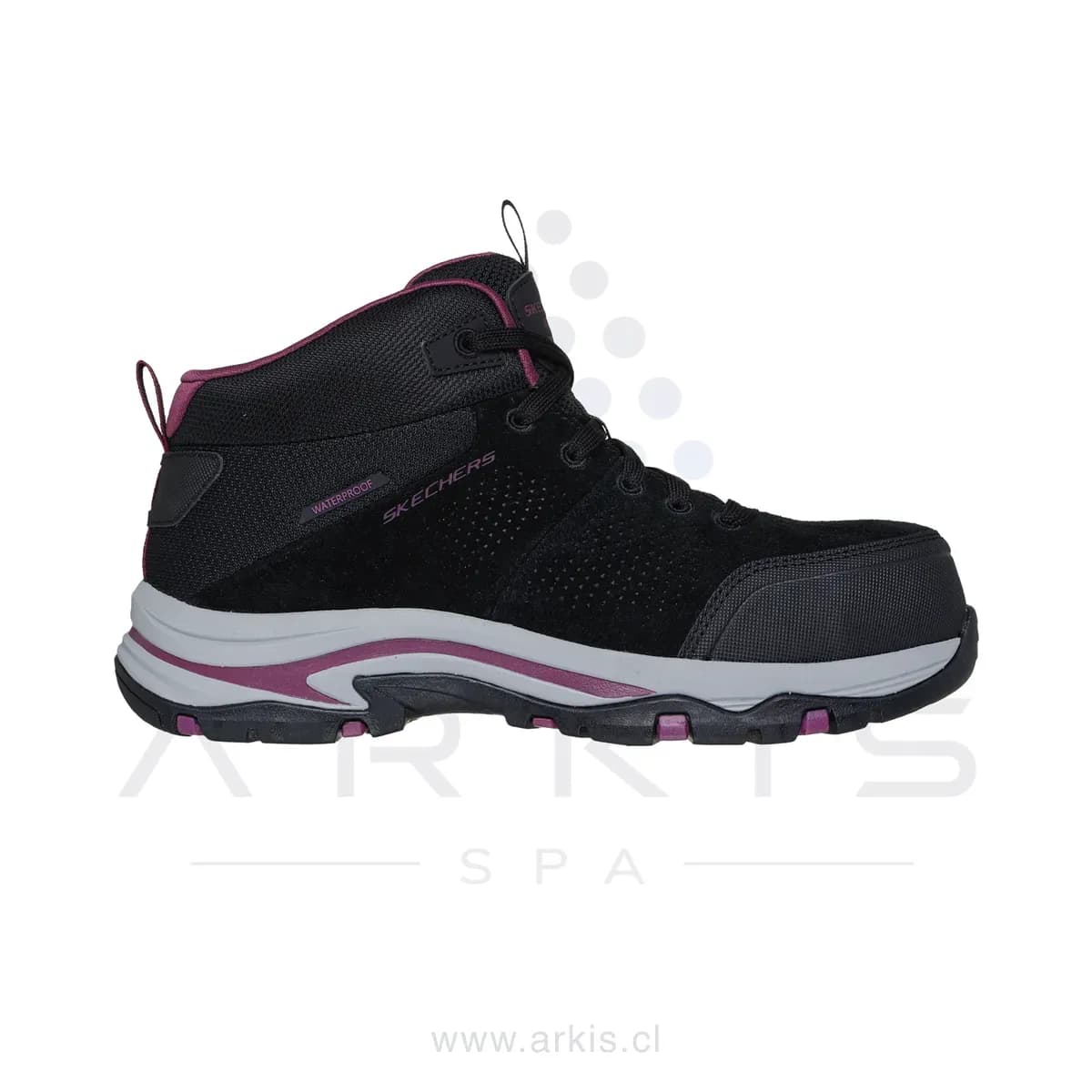 Botín de Seguridad Mujer Skechers Work Trego Negro Waterproof