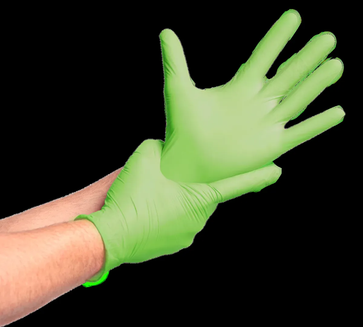 Guante de Nitrilo 3,5 gr Topsafe Verde (100u)