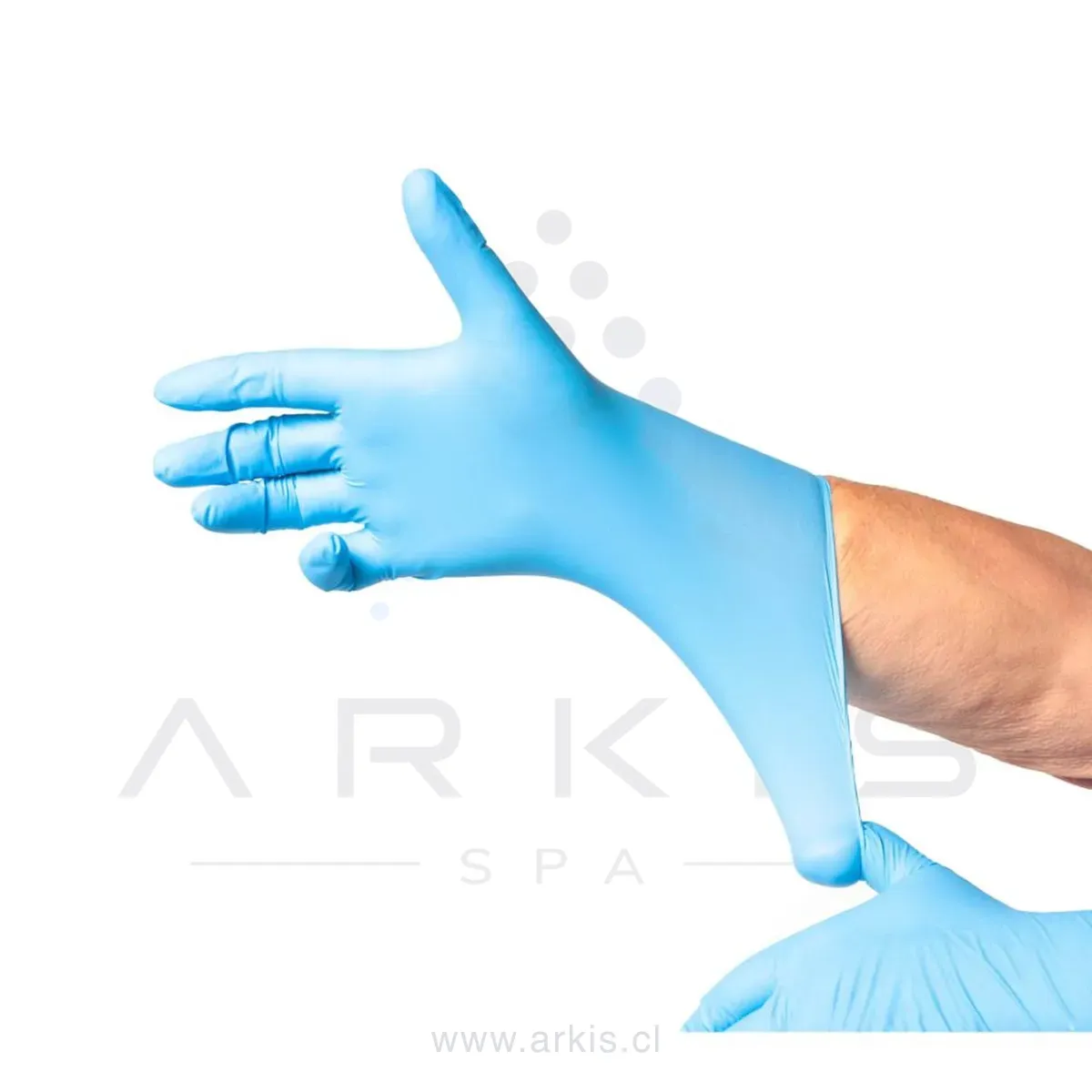 Guante De Nitrilo 7 grs Topsafe Azul Extra Largo 30 Cms (100u)
