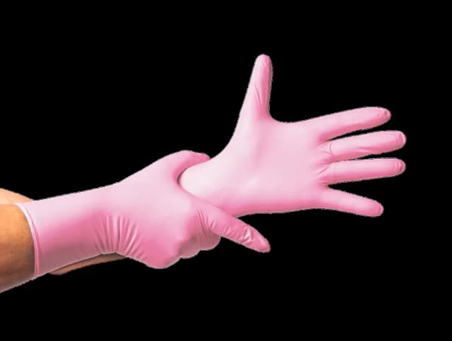 Guante De Nitrilo 7 grs Topsafe Rosado Extra Largo 30 Cms (50 Uds)