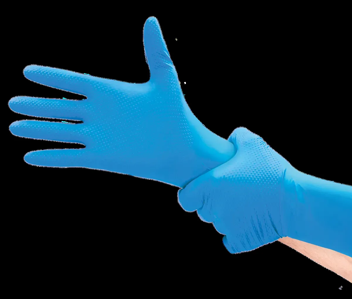 Guante De Nitrilo Texturizado Azul 10 Gr. Topsafe (50 Uds)