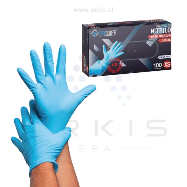 Guante Nitrilo Extra Resistente 6.5 gr Azul (100u)