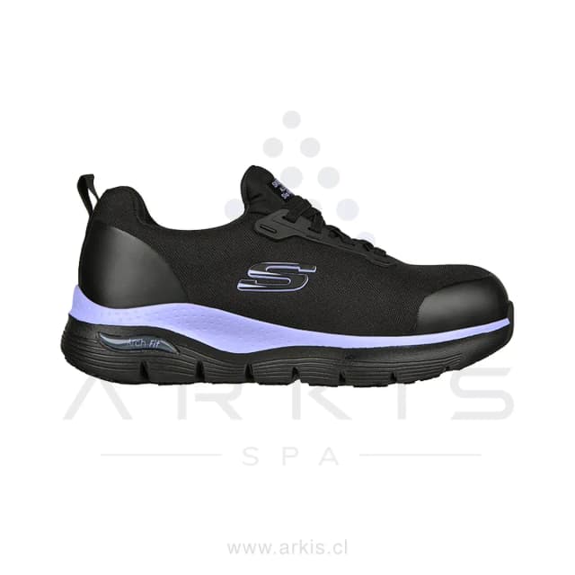 Zapatilla de Seguridad Mujer Skechers Work Evzan Negro Morado